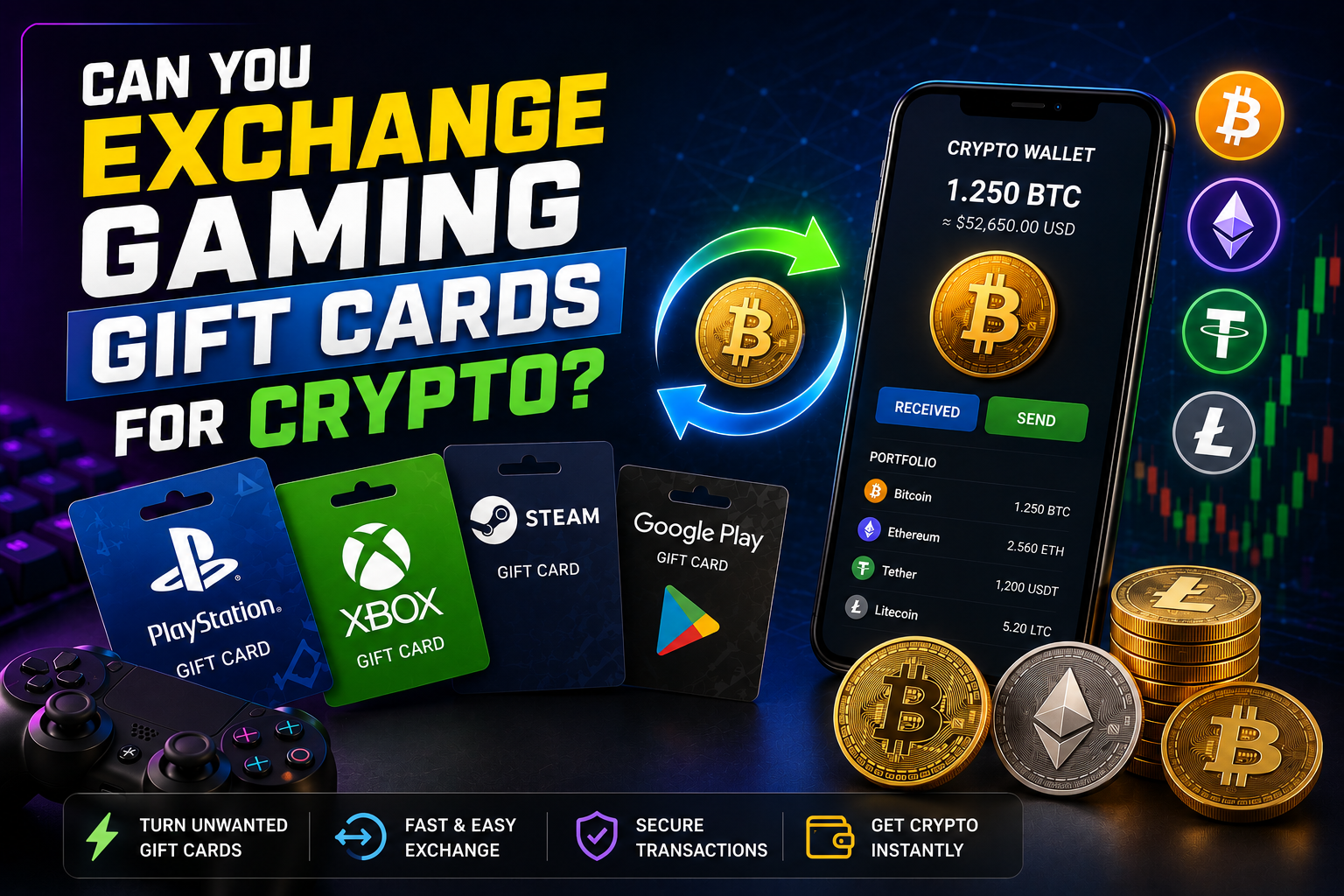 Gaming Gift Cards for Crypto