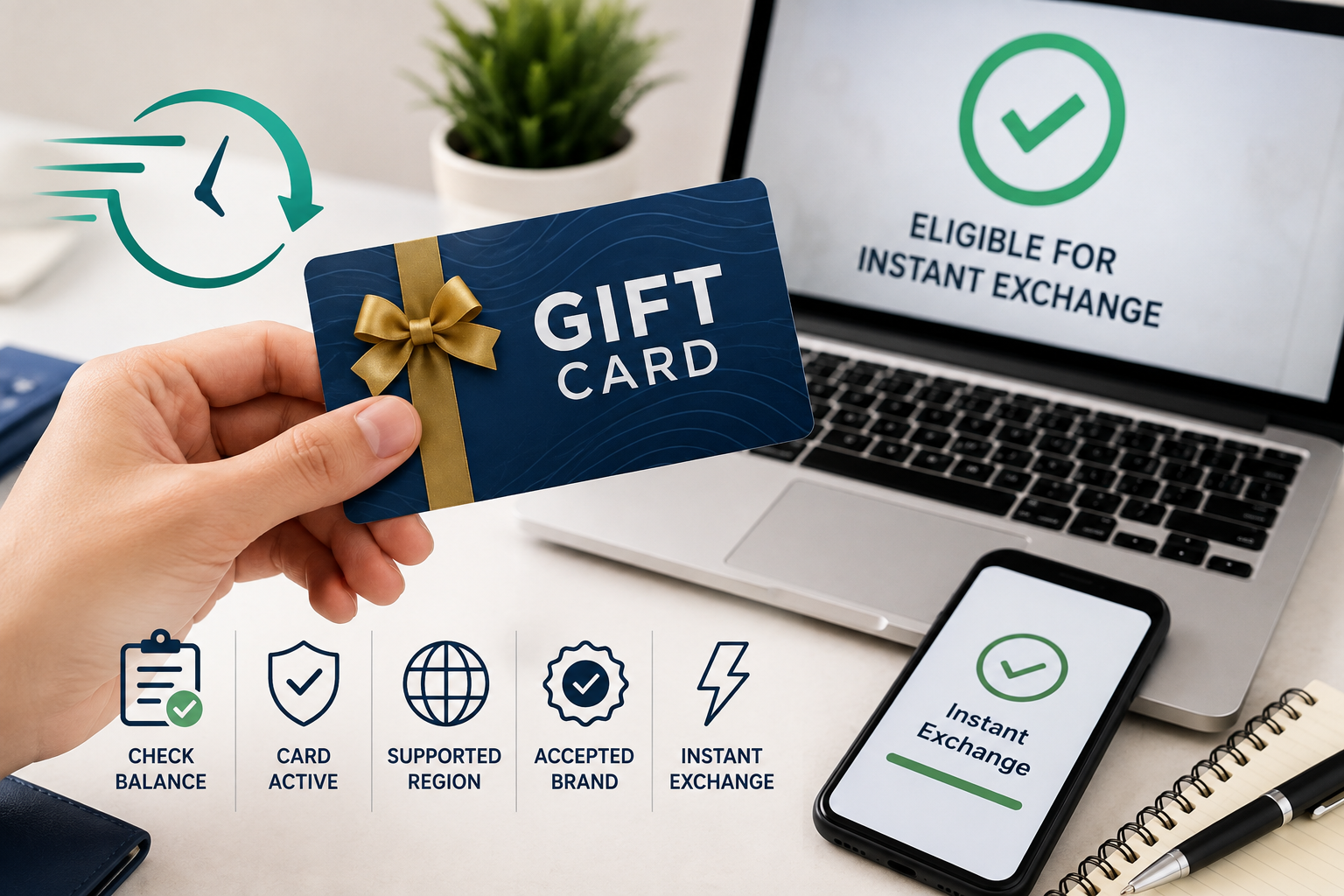 Gift Card Is Eligible for Instant Exchange
